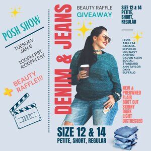 🌟 Posh Show 🌟 Denim & Jeans 👖  SIZE 12 + 14 (Short, Petite, Regular)